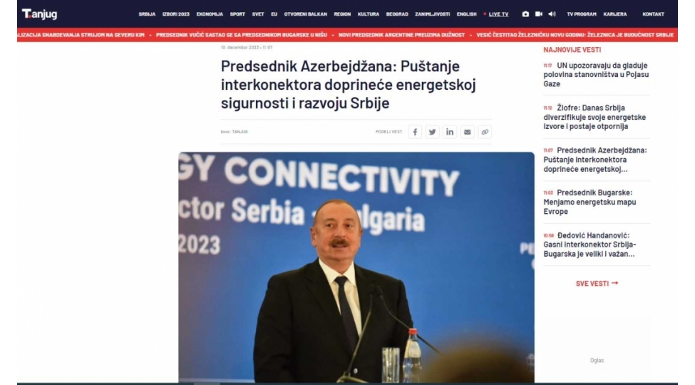 serbiya-metbuati-azerbaycan-prezidentinin-bu-olkeye-seferine-ve-interkonnektorun-achilish-merasimde-ishtirakina-genish-yer-ayirib