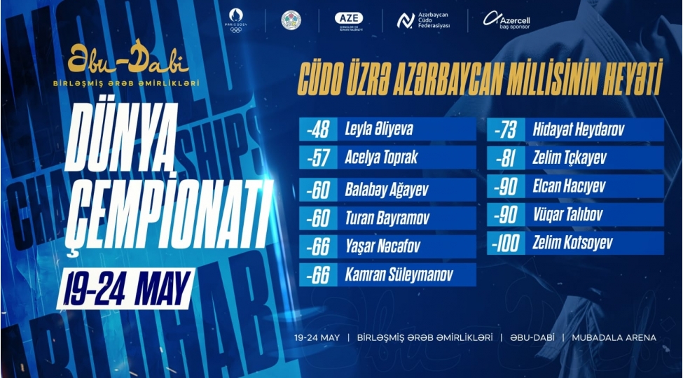 Cüdo üzrə Dünya çempionatında Azərbaycanı təmsil edəcək heyət açıqlanıb