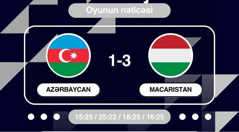 Avropa Gümüş Liqası: Kişi voleybolçularımız Macarıstan millisinə uduzub